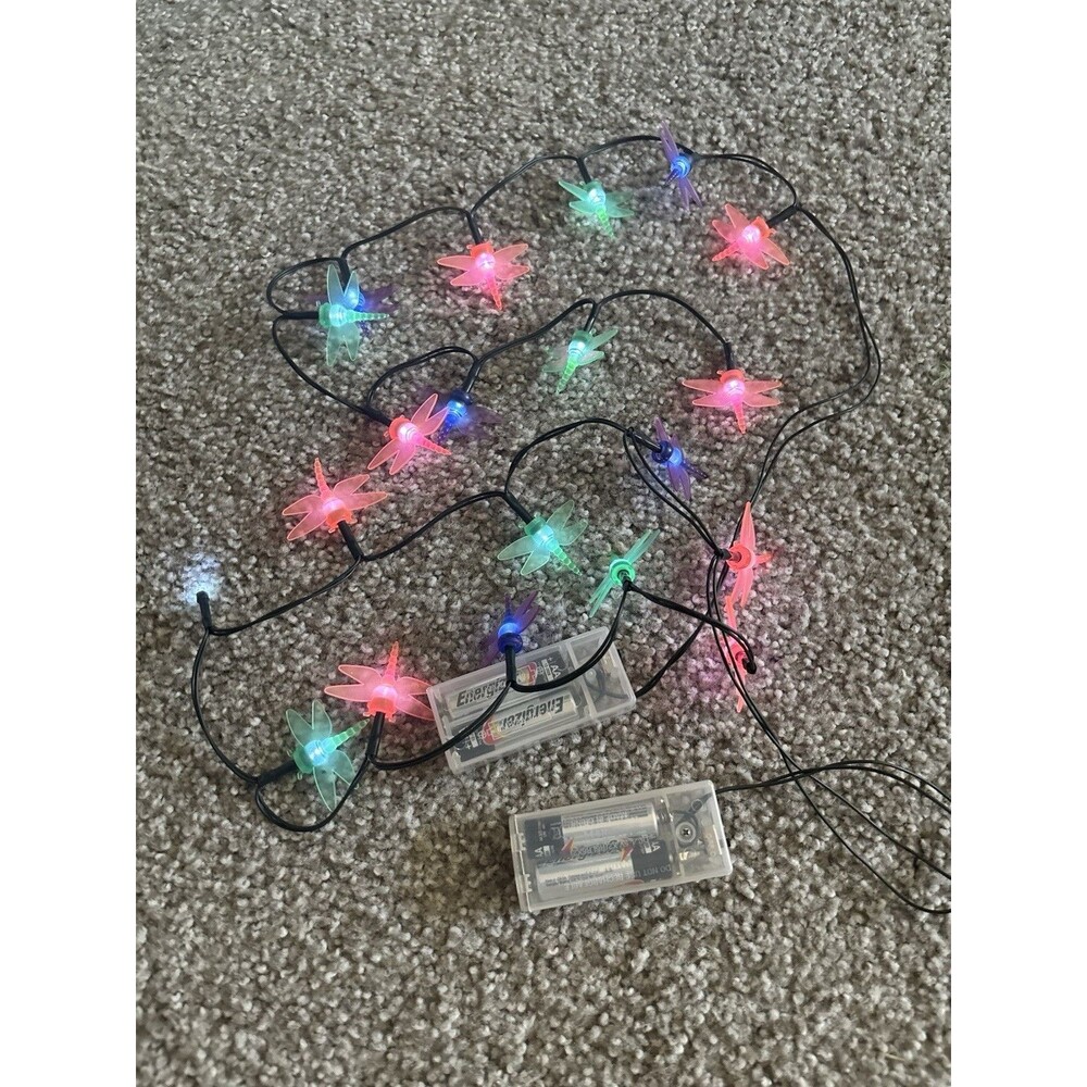 Dragonfly Fairy String Lights Set of 2 Multicolor LED Battery Operated